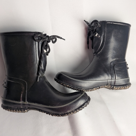 BOGS Armourboot Women Size 7 Black Color Rubber Everdry Durafresh Rain Boots - Picture 6 of 9